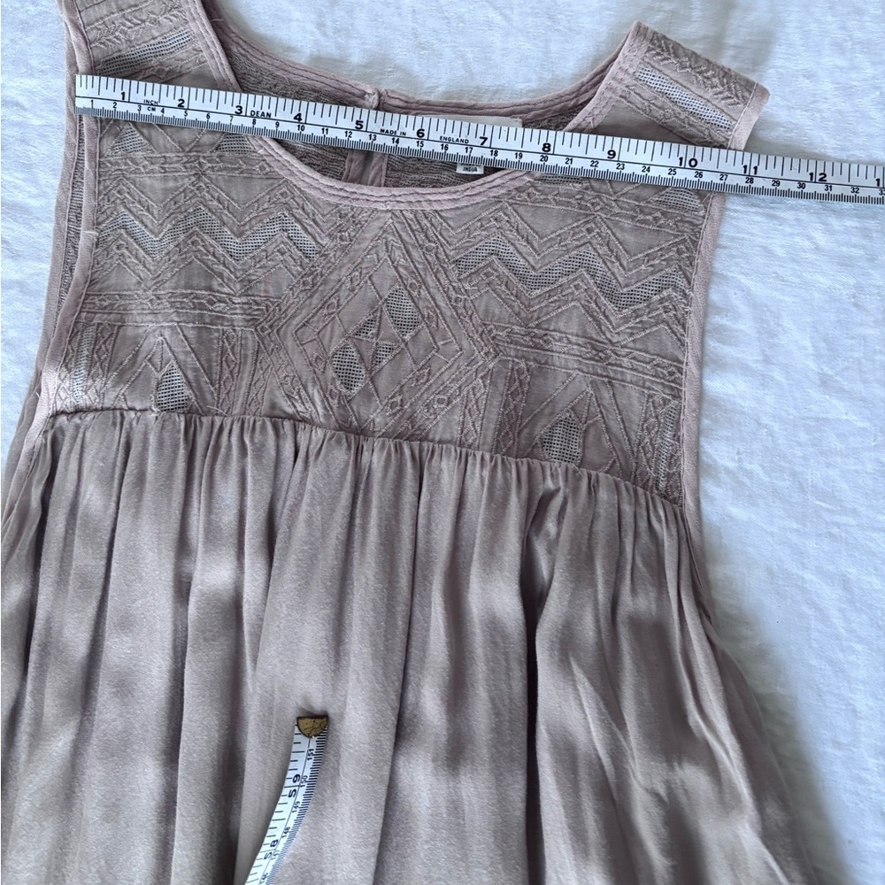 Aritzia Wilfred Allier Embroidered Swing Dress Blush Beige Modal&Silk XXS - Picture 13 of 15